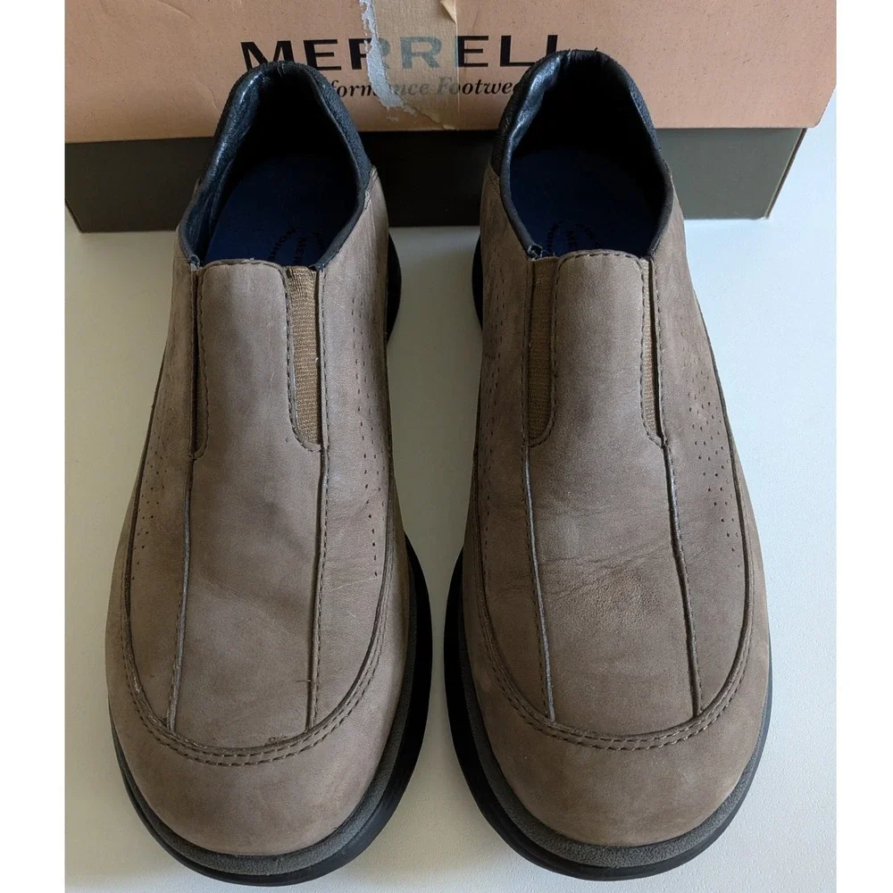 Merrell Topo Perf Moc Stone Leather Slip on Loafers Men's 8 264667